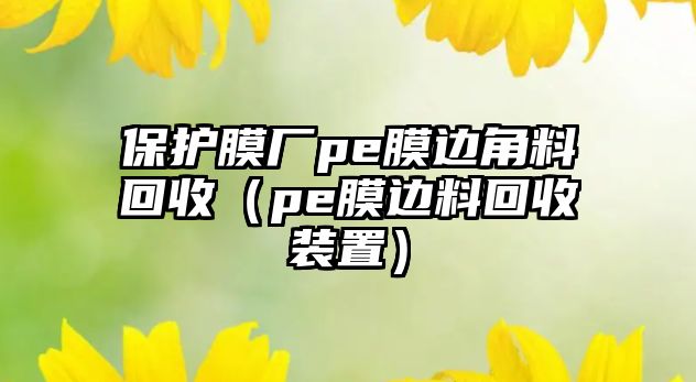 保護(hù)膜廠pe膜邊角料回收（pe膜邊料回收裝置）